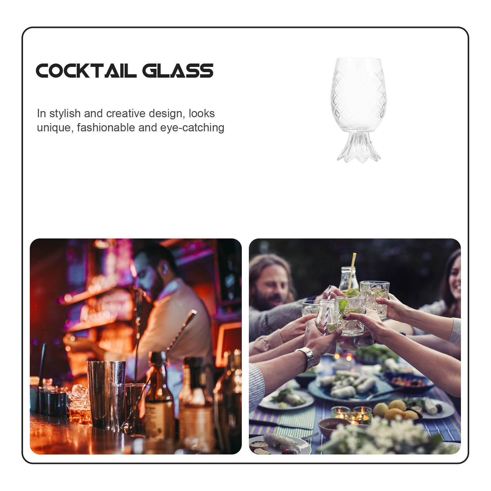 Pineapple Shaped Cocktail Glas - Home Bar Set ulasan dan harga