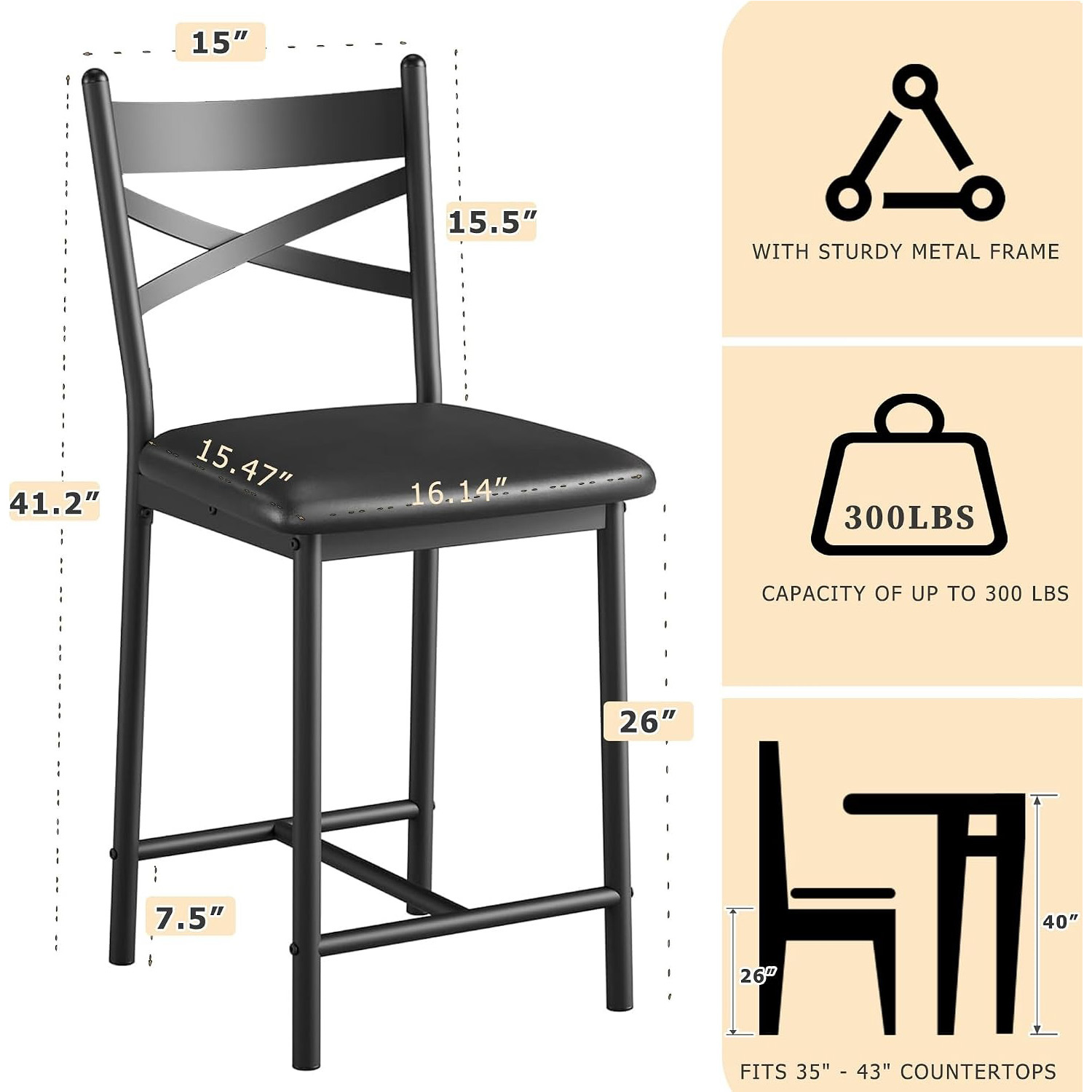 4Pcs 26 Inch Counter Height Ba - Home Bar Lounge ulasan dan harga